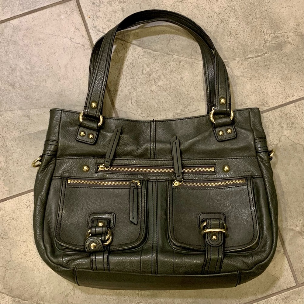 Etienne Aigner Forest Green Work Tote Crossbody